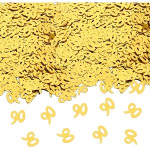 Lot de 500 confettis d&iquest;&iquest;coratifs dor&iquest;&iquest;s pour 90 ans - Pour 90e anniversaire - Pour homme et femme - D&iquest;&iquest;coration &iquest;&iquest; disperser pour 90e anniversaire - Table d&iquest;&iquest;corative pour femme et homme - Neuf