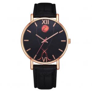Montre Femme En Cuir Pu Souple &Agrave; La Mode Montre En Or Rose Cadre En Alliage De Quartz Montre-Bracelet Noir - Neuf