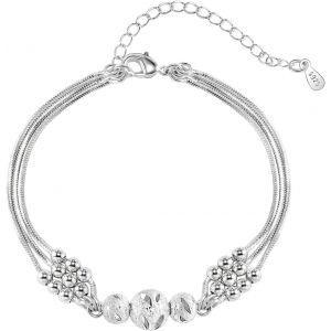 Eryi-Bracelet En Argent 925 À Chaînes Ajourables Superposé Avec Perles, Bracelet Femme Fille, Cadeau Pour Épouse Mère Fille Amie - Neuf
