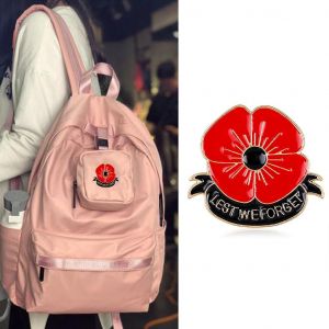 Broche Coquelicot Noir Et Rouge, Cadeau Du Jour Du Souvenir, Nous N'oublions Pas - Neuf