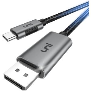 ERYI-Câble Usb C Vers Displayport(4K@60Hz), Câble Type C Vers Displayport(Thunderbolt 3 Compatible) Télétravail, Pour Macbook, Ipad Pro 2020/2018, Galaxy S20, Surface Pro 7, Xps Etc-Gris, 1M - Neuf