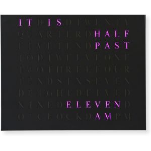 build-yours WordClock Jupiter Horloge murale numérique à LED en acier inoxydable au laser Noir mat - Neuf
