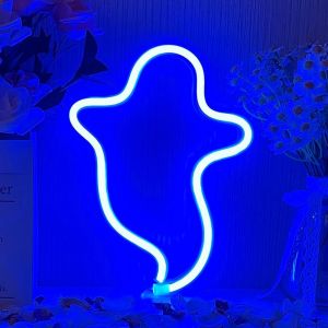 Eryi-Néon Fantôme Led Neon Sign Light Halloween Fantôme Enseignes Au Néon Pour Chambre Salle De Jeux Bar Enfants Cadeau Décoration De Fête - Neuf