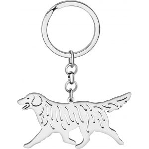 Kal-Porte-Clés Chien Berger Australien Acier Inoxydable Border Collie Puppy Porte-Clés Voiture Cadeaux Pour Femmes Filles Bijoux - Neuf