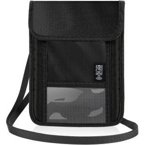 TRAHOO-Pochette Tour de Cou Voyage Accessoires avec Bloqueur RFID Protege Passeport Portefeuilles - Neuf