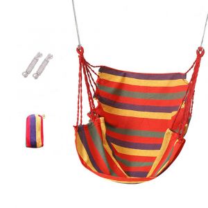 Fauteuil Hamac Pour L'int&eacute;rieur Et L'ext&eacute;rieur Avec Sac De Rangement Et Cordes D'attache - Rouge - Neuf