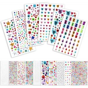Mevronisshop-Pack De 4500 Pierres &Agrave; Paillettes Autocollantes,Strass Multicolores Pour Artisanat, Auto-Adh&eacute;sif Strass Multicolores Pour Diy, L'artisanat, Cartes De V?Ux, Visage Maquillage Etc - Neuf