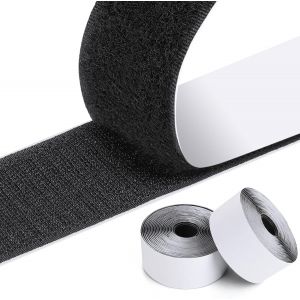 Scratch Autocollant Double Face Extra Fort,Bande Scratch Adhésif Bande Agrippantes Adhésives Autocollant,Adhésives puissant Hook Loop Rubans pour Ménage,Bricolage Et l'artisanat,50mmx5m - Neuf