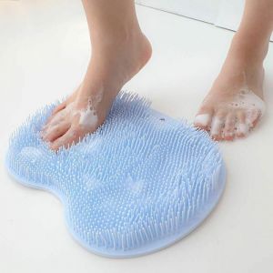 Brosse À Pieds De Douche Bleu, Avec Des Ventouses Antidérapants, Coussin De Massage Pour Nettoyer Et Masser Les Pieds. - Neuf