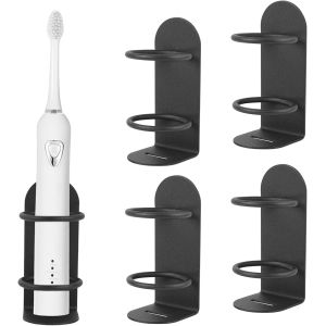 Nsiecd-4 Pi&egrave;ces Support Brosse A Dent Electrique, Pas De Poin&ccedil;onnage Support Autocollant Porte Brosse &Agrave; Dents Mural Electrique Pour Salle De Bain Cuisine Brosse A Dent Dentifrice - Neuf