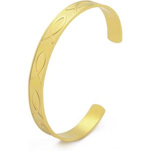 Bracelet Manchette Jésus Poisson Ouvert Pour Femmes Et Filles Bracelet Réglable Avec Poisson Chrétien Bracelet Manchette Animal Symbole Poisson Ichthys Bijoux - Neuf