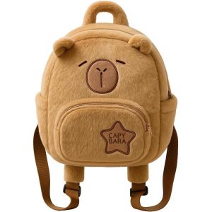CHECARZHN--NO1-Capybara - Joli Sac À Dos Capybara Pour L'École, Sac À Dos Capybara Mignon - Mini Sac À Dos En Peluche Avec Sangle Réglable - Pour Garçons Et Filles - Pour L'École Ou Les Voyages - Neuf