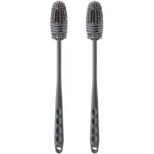 Lot De 2 Brosses À Bouteille, Brosses À Vaisselle Tête En Silicone Brosse De Nettoyage, Brosse De Nettoyage Brosse De Nettoyage De Bouteille, Adaptée Aux Bouteilles De Cuisine Bros[APP8811901] - Neuf