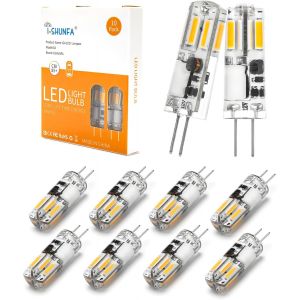 Ampoules Led G4,Blanc Naturel 4000k,Ac/Dc 12v 1.2w Remplacement Pour 10w-15w Ampoules Halogènes,130lm Pas Dimmable,Petites Ampoules Led Pour Hotte Aspirante,Cuisine (Lot De 10) - Neuf