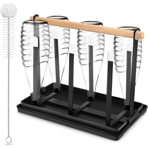 Mevronisshop-Porte-Bouteilles Pour 6 Bouteilles Avec Bac D'&eacute;gouttement Pour Diff&eacute;rentes Bouteilles Et Tasses (Noir) - Neuf