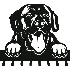 Porte clef mural forme de chien avec 8 crochets, d&eacute;coration maison pour entr&eacute;e, cuisine, id&eacute;e cadeau, accroche laisse chien mural (Labrador) - Neuf