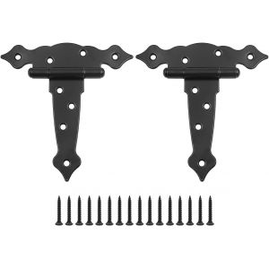 Lot De 2 Charni&egrave;res De Porte Robustes En T 127 Mm En Acier Inoxydable Pour Abri De Jardin Avec Vis Pour Portails, Abris De Jardin, Portes, Fen&ecirc;tres - Neuf