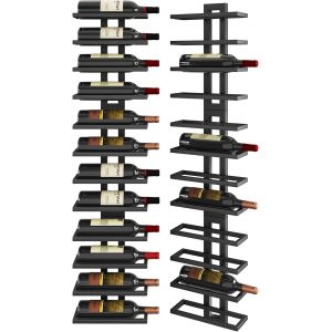 SUBZONAL-Casier &agrave; vin Mural pour 12 Bouteilles, Casiers &agrave; Bouteille M&eacute;tal pour Bouteilles de Vin, Spiritueux, Champagne, DIY Porte Bouteille Mural pour Salle &agrave; Manger, Bar &agrave; Domicile,Noir TMJ909B - Neuf