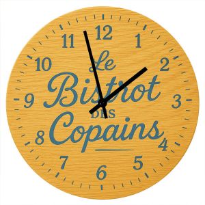 Horloge en verre le bistrot des copains  29 cm - Neuf