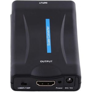 Convertisseur Péritel vers HDMI,Adaptateur De Convertisseur Audio-vidéo avec Câble d'alimentation USB,Compatible 720P 1080P,Prise en Charge de la Sortie 720p/1080P - Neuf