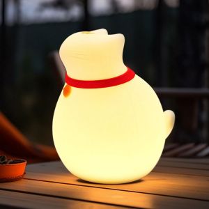 Eryi-Veilleuse Enfant Chat,Silicone Veilleuse Bébé Lampe Tactile Avec Minuterie Et Rechargeable Usb,Chat Veilleuse Silicone Decoration Chambre Bebe Lampe De Chevet Enfant, Cadeau Bebe - Neuf
