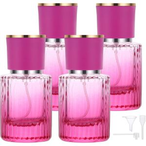 Sansh-Vaporisateur Parfum Vide, 4 Pièces 30ml Flacon Parfum Voyage, Atomiseur Parfum Verre, Echantillon Parfum Vide, Vaporisateur De Sac, Accessoires Voyage (Dégradé Violette) - Neuf