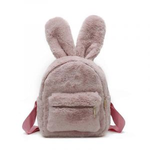 Femmes Fausse Fourrure Mini Sac &Agrave; Dos Mignon Lapin Oreille Sacoche Sac &Agrave; Bandouli&egrave;re Sac &Agrave; Main En Peluche Sacs &Agrave; Main (Rose) - Neuf
