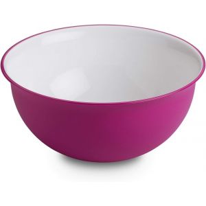 Design Saladier 1,5 Lt. 20x9 Cm Blanc Int&eacute;rieur Color&eacute; Ext&eacute;rieur,En Plastique Et Antibact&eacute;rien,Convient Au Micro-Ondes Et Incassable,Id&eacute;al En Cuisine,Ligne Sanaliving - Neuf