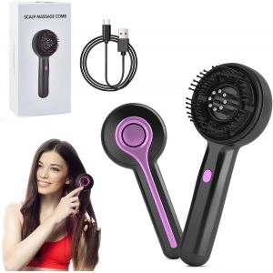 Brosse Massage Cuir Chevelu &Eacute;lectrique, 3 In 1 Masseur Tete Cheveux &Agrave; Lumi&egrave;re Rouge, Peigne De Massage Electrique, &Eacute;tanch&eacute;it&eacute; Ipx7 Avec 3 Modes Et Distributeur D'huile Capillaire 3ml (Noir) - Neuf