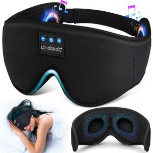 JGD-Masque de Sommeil avec &eacute;couteurs Bluetooth V5.4, Masque de Nuit Sans Fil peut Jouer 15 Heures Casque de Sommeil Bluetooth pour les Voyages,la Sieste, le Travail Post&eacute; - Neuf
