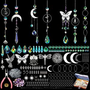 NouvelHorizonstore-Lot de 500 attrape-soleil en cristal - Prisme de fen&ecirc;tre int&eacute;rieure - Cristal de lune - Attrape-r&ecirc;ves - Pierres de gu&eacute;rison naturelles - Cr&eacute;ateur d'arc-en-ciel - D&eacute;coration ext&eacute;rie - Neuf
