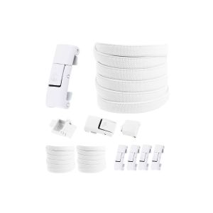 Lacets &Eacute;lastiques Sans N?Ud Avec Crochet De Verrouillage - 2 Paires De Lacets Plats Et Boucles M&eacute;talliques - Neuf