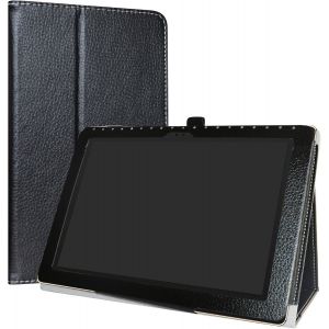 ASUS ZenPad 10 Coque, Slim PU Cuir Etui et Pliable Stand Folio Housse Coque Couverture pour 10.1"" ASUS ZenPad 10 Z301MFL / Z301ML / Z301MF / Z301M Android Tablet,Noir - Neuf