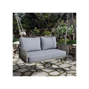 Balan&ccedil;oire De Jardin Ext&eacute;rieure, Avec Coussin Et 2 Cha&icirc;nes (240 Cm Chacune), Capacit&eacute; De Charge Sans Cadre 320 Kg, Gris - Neuf