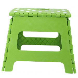 Hjlian Tabouret Pliant Portable En Plastique Epais A Pois, 28,5 X 21,5 X 27 Cm (Vert) - Neuf