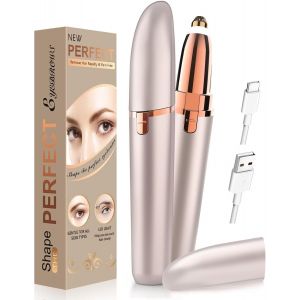 Kalanka-Rasoir Sourcil Femme Electrique, Rasoir Visage Femme - Mini Rasoir Rechargeable Tondeuse Visage Sourcils, Aucun Risque De Coupure, Une Petite Brosse De Nettoyage Fournie Tondeuse À Sourcils - Neuf