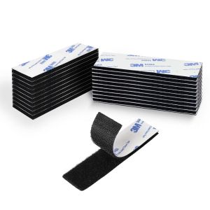 ChenQuanSarl-Bande Auto-Agrippante 12 Paires (2.5Cm X10Cm) - Adhésif Fort Réutilisable Pour Fixation Maison/Bureau/Voiture, Résistante À L'Eau Et Températures Extrêmes - Neuf