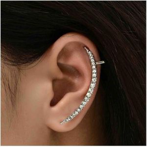 Kal-Boucles D'oreilles Boh&egrave;me &Agrave; Barre De Cristal Boucles D'oreilles &Agrave; Pince En Cz Boucles D'oreilles &Agrave; Barre Pav&eacute;e Boucles D'oreilles &Agrave; Pince En Argent Boucles D'oreilles Bijoux Pour Femmes - Neuf