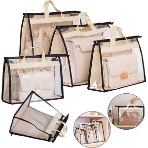 Sac De Rangement Pour Sac À Main, Sac De Rangement Transparent Anti-Poussière Pour Sac À Main, Sac De Rangement Pour Placard Suspendu Avec Fermeture Éclair (Lot De 5)-Générique - Neuf