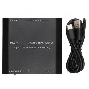 Extracteur de son d'interface multimédia HDR HD Prise en charge Convertisseur de paramètres EDID 4K 60Hz pour HDCP Digital DTS 5.1 PCM - Neuf