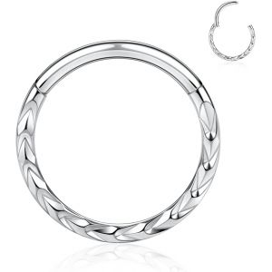 Kal-Boucles D'oreilles 16 G En Acier Inoxydable Pour Septum, Daith, Rook, Tragus, Hélix, Cartilage, Lobe Septum, Bijoux Serpent, Pyramide, Flèche, Étoile, Anneau Segmenté À Charnière - Neuf