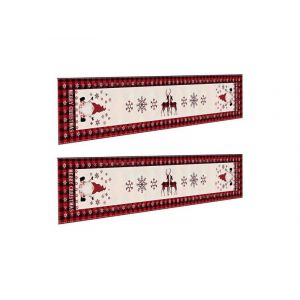 Lot de 2 banni&egrave;res de No&euml;l pour porte de garage (300 x 35 cm) avec motifs P&egrave;re No&euml;l et &eacute;lan pour d&eacute;coration int&eacute;rieure et ext&eacute;rieure - Neuf