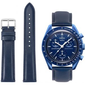 Bracelet Omega X Swatch Moonswatch-Cuir Bracelet De Moonwatch Montre Homme Femme-Dégagement Rapide Bracelet Pour Swatch Omega 20mm Remplacement.[U2558] - Neuf