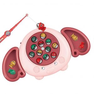 Jouet de p&ecirc;che &eacute;lectrique r&eacute;aliste, jeu de soci&eacute;t&eacute;, mini jeu de stimulation intelligent, planche rotative, amusant, rouge-Rouge - Neuf