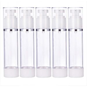 5 PCS 50 ML Vide Airless Pompe Bouteilles en Plastique Remplissable Pompe &Agrave; Vide Pompe Presse Bouteilles pour Lotion Parfum Huile Essentielle Fondation Toner Liquide - Neuf