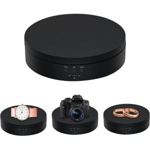 MEVRONISSHOP-Pr&eacute;sentoir Rotatif &agrave; 360 Degr&eacute;s pour la Photographie 3KG Table Tournante Motoris&eacute;e &agrave; 360&deg; pour la Pr&eacute;sentation de Bijoux,Montres,Produits num&eacute;riques(Noir) - Neuf