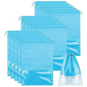 15 Pcs Voyage, Chaussures À Cordon Portable Sacs De Rangement Non Tissé Poche Anti-Poussière Organisateur Économiseur D¿Espace Bleu - Neuf
