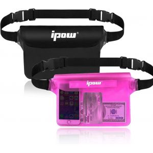 KALANKA-2PCS Pochette Étanche à Ceinture Certifiée IPX8 Sangle Ajustable 3 Zipper Plastique Housse à Ceinture/Etui Imperméable/Sac pour Nautique,Pêche,Kayak,Baignade,Protection Téléphone/Argents/Cart - Neuf