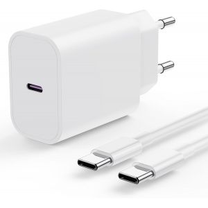 Fast Charger Iphone 16 15 Pro, Iphone Charger Usb C 20w With 2m Usb C Cable For Apple Iphone 16 Pro Max/15/15 Plus/Ipad Pro/Air/Mini/Samsung, Type C 2m Cable Wall Power Adapter - Neuf