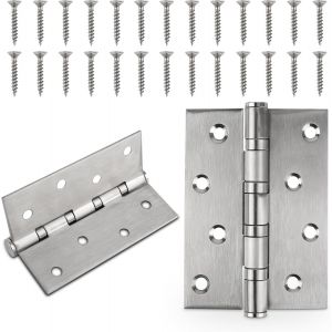 Lot De 2 Charnières De Porte Extérieures En Acier Inoxydable Avec Roulement À Billes - 100 X 76 X 13 Mm - Charnières Massives Avec Vis - Charnières Extérieures En Acier Inoxydable Pour Porte,Fenêtre - Neuf